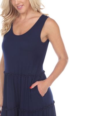 Women's Scoop Neck Tiered Midi Dress