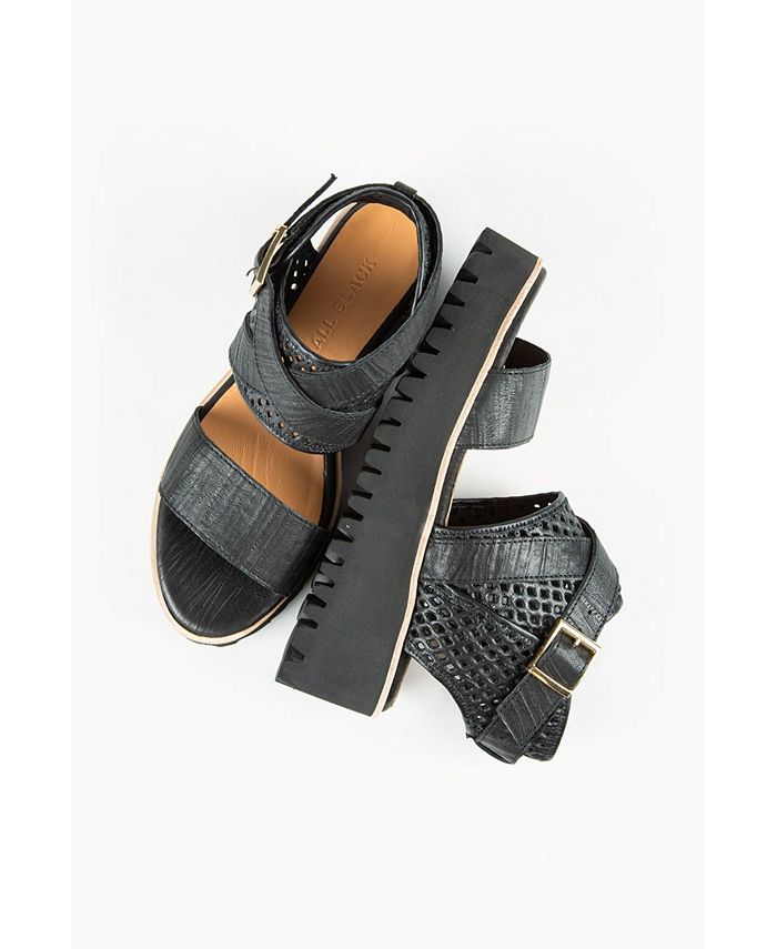 ALL BLACK Women's Perf Wrap Flatform Sandal Macy's