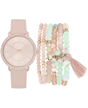 image of Jessical Carlyle Women-s Blush Strap Watch 36mm Gift Set