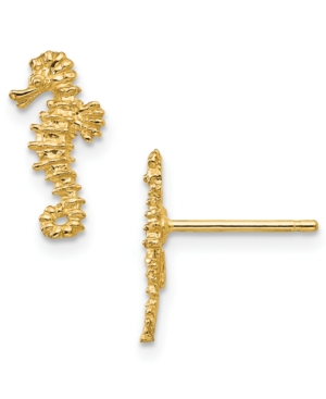 image of Seahorse Stud Earrings in 14k Gold