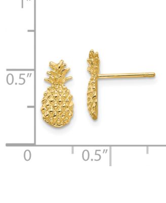 Pineapple Stud Earrings in 14k Gold