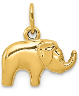 image of Elephant Charm Pendant in 14k Yellow Gold