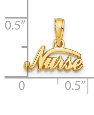 Nurse Charm Pendant in 14k Yellow Gold