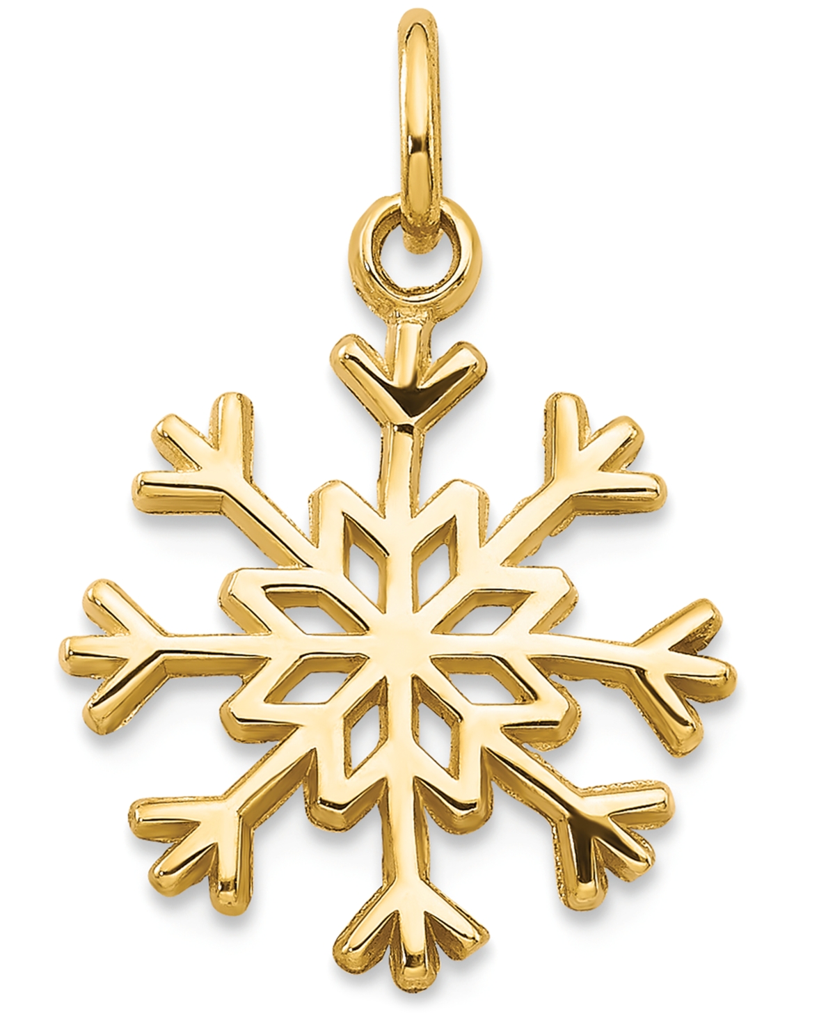 Snowflake Charm Pendant in 14k Yellow Gold - Yellow Gold