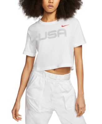 Nike - Sportswear Cotton Graphic Cropped T-Shirt