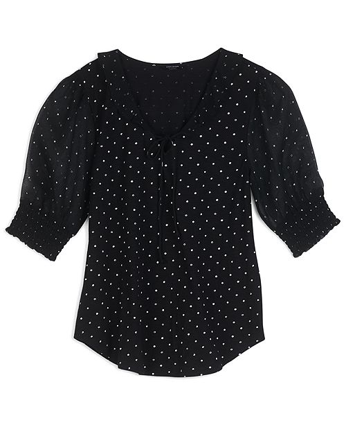 Lucky Brand Polka Dot Puff Sleeve Top Reviews Tops Women