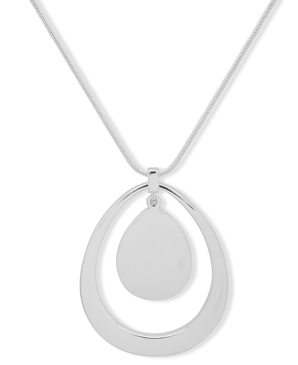 Adjustable Pendant Necklace - Silver-tone