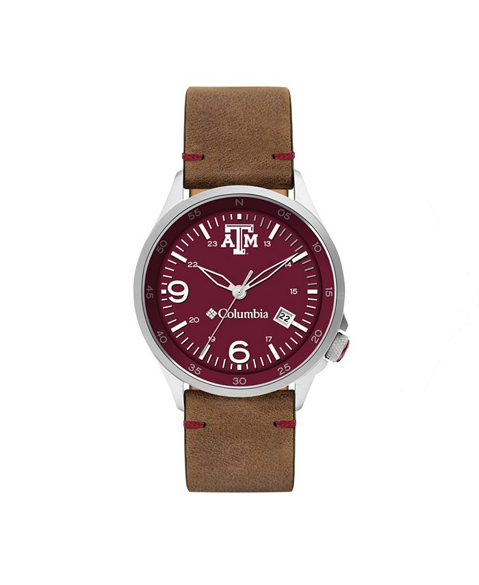 Columbia - Men's Canyon Ridge Texas A M Saddle Leather Watch 45mm