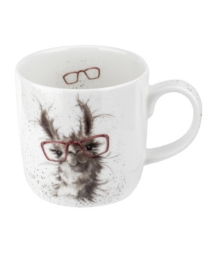 Wrendale Designs Royal Worcester  No Probllama Mug - Set Of 4 In White