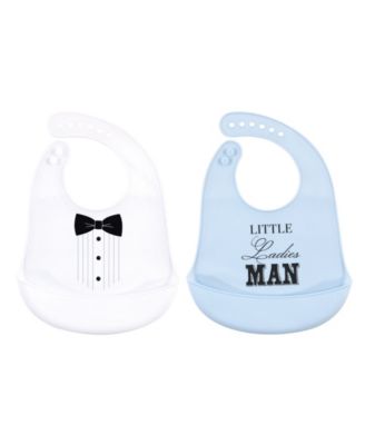 Little Treasure Baby Boy Silicone Bibs 2pk - Handsome Fella 20$