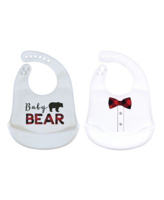 Little Treasure Baby Boy Silicone Bibs 2pk - Baby Bear 20$