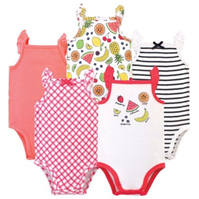 Baby Girls 5Pk Natural Sleeveless Bodysuits