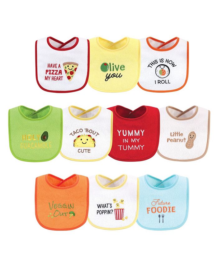 Hudson Baby - - Baby Boys and Girls Cotton Terry Drooler Bibs Set