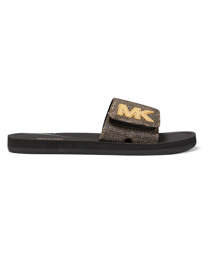 Michael Kors Women's MK Signature Logo Pool Slide Sandals & Reviews ...