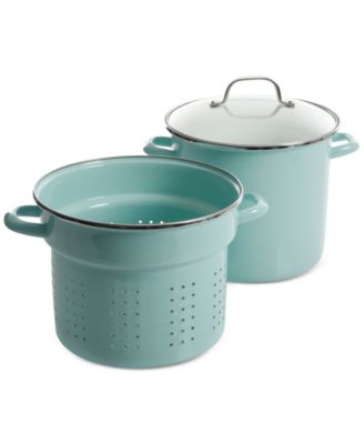 Martha Stewart Collection - Enamel-on-Steel 8-qt. Stockpot with Steamer Insert