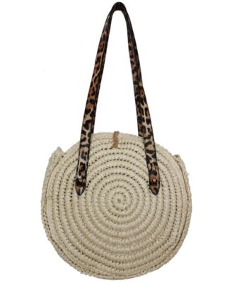 circle straw tote bag