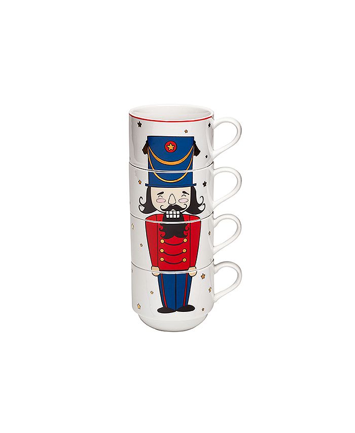 The Cellar Holiday Cheer Nutcracker Stackable Mugs, Set of 4, Created