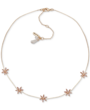 image of lonna & lilly Gold-Tone Cubic Zirconia Flower Collar Necklace, 16