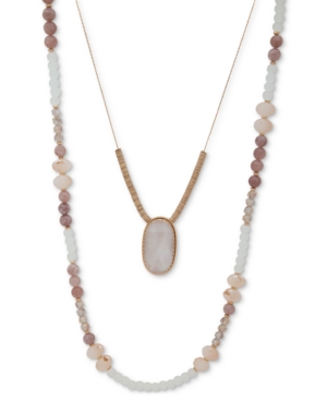 image of lonna & lilly Gold-Tone Beaded Double-Row Necklace, 36