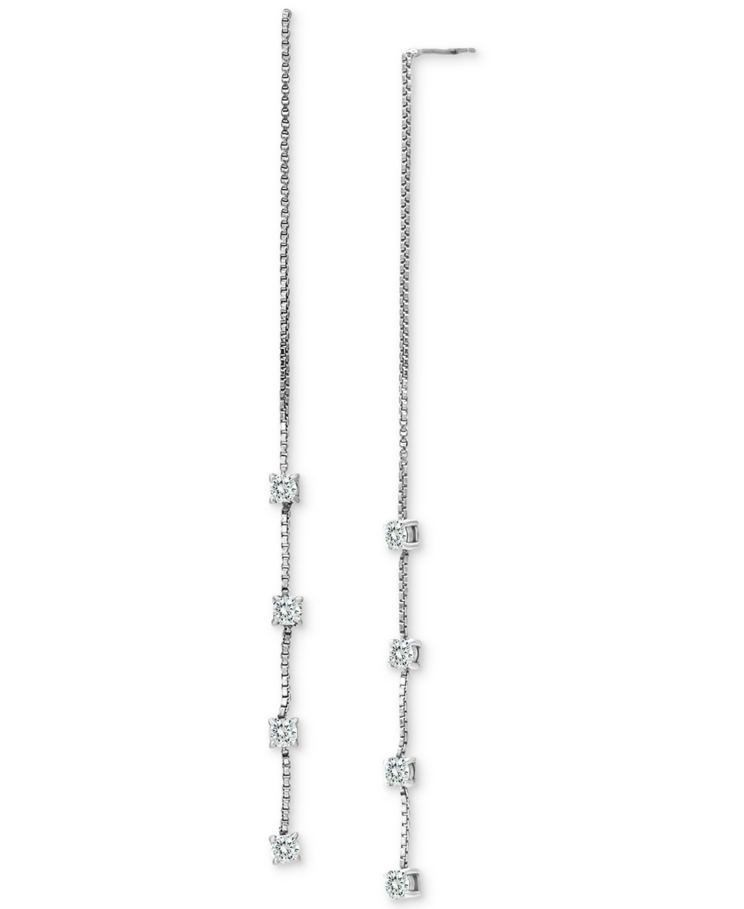 Cubic Zirconia Threader Earrings