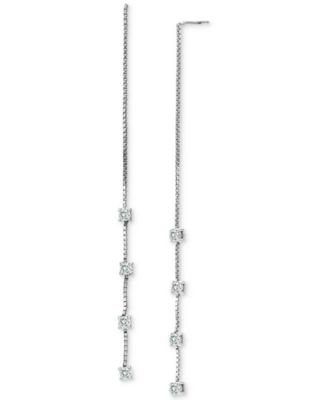 Giani Bernini Cubic Zirconia Threader Earrings, Created for Macy's - Macy's