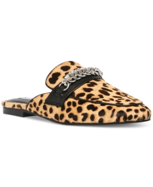 image of Steve Madden Women-s Kalista Cheetah-Print Chain Mules