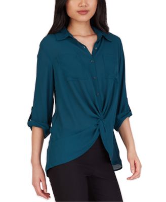BCX - Juniors' Twist-Front Shirt
