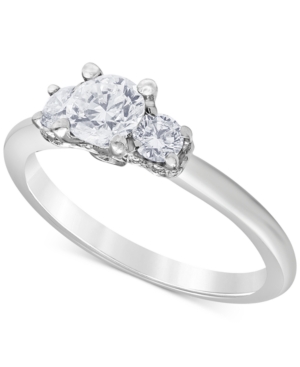 image of Diamond (1 ct. t.w.) Three-Stone Engagement Ring in 14k White Gold