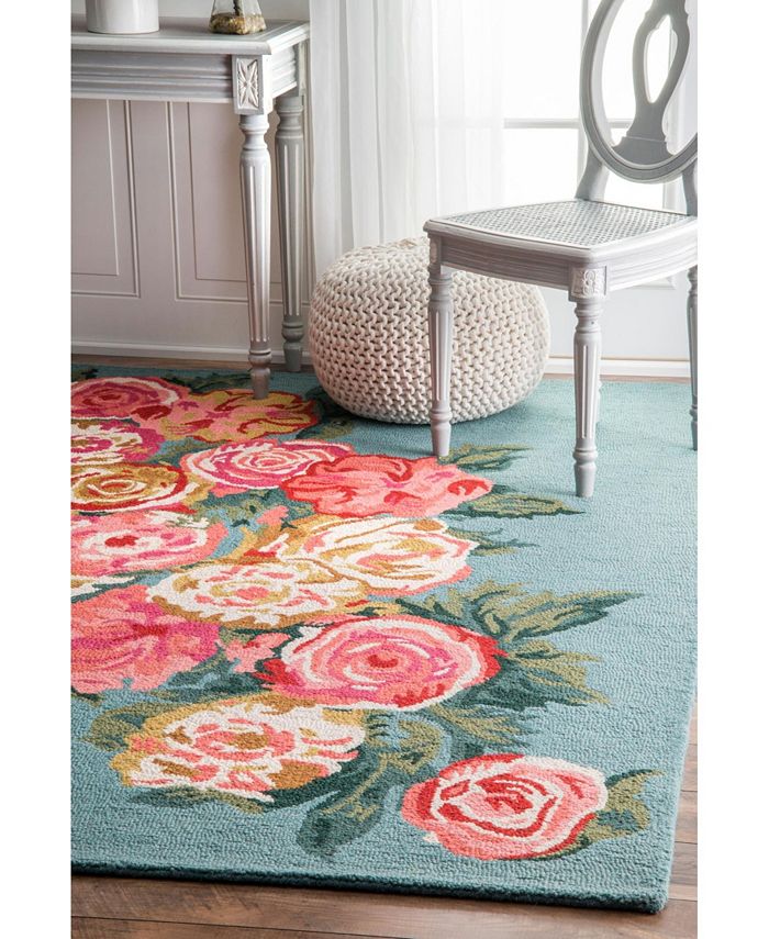 nuLoom Rose Bouquet AHPE01B Mist 5' x 8' Area Rug Macy's