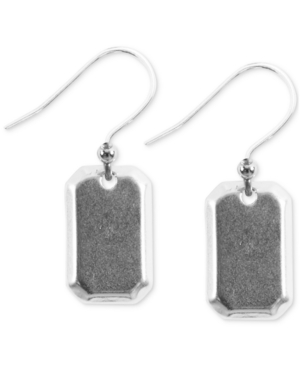 image of Lucky Brand Silver-Tone Rectangle Drop Earrings