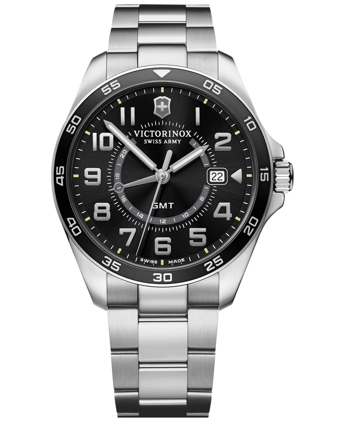 Men's FieldForce Classic Gmt Stainless Steel Bracelet Watch 42mm - Black
