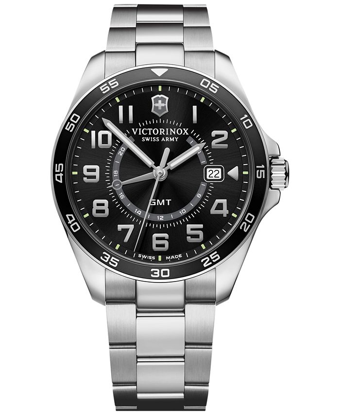 Victorinox - Men's FieldForce Classic GMT Stainless Steel Bracelet Watch 42mm