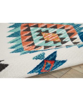Navajo NAV07 White 6'7" x 9'7" Area Rug