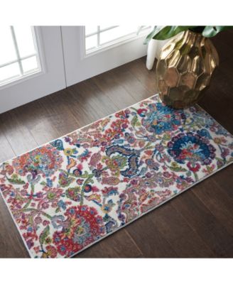 Nourison Home Ankara Global Anr06 Ivory Blue Rug In Multi
