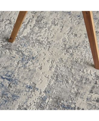 Rustic Textures RUS07 Ivory and Gray 5'3" x 7'3" Area Rug