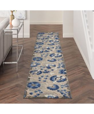 Aloha ALH17 Blue 2'3" x 12' Runner Rug