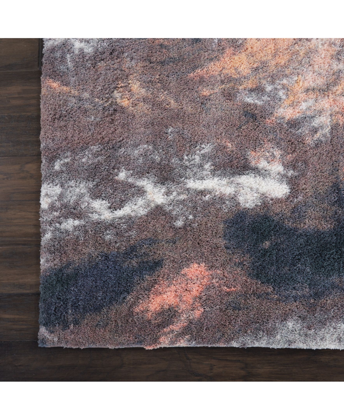Nourison Home Corsica Shag Crc05 Blue And Multi 7'6" X 9'6" Area Rug In Blue,multi