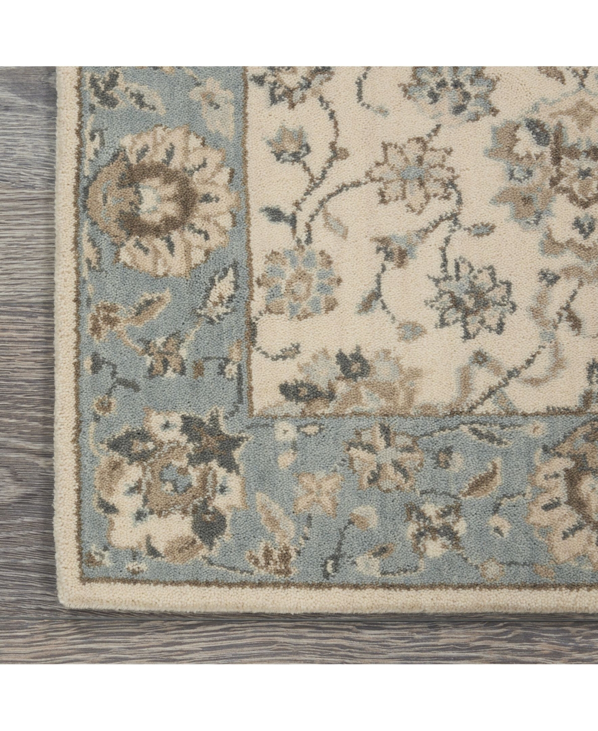 Nourison Home Living Treasures LI16 Ivory and Aqua 2'6" x 4'3" Area Rug