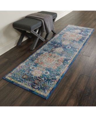 Ankara Global ANR03 Blue 2'4" x 8' Runner Rug