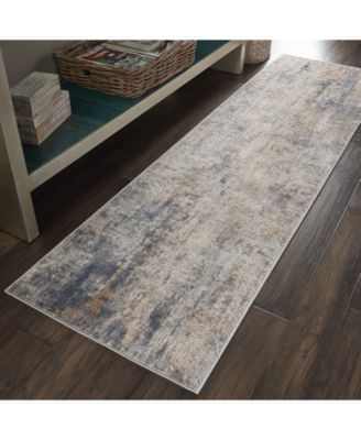 Rustic Textures RUS01 Gray and Beige 2'2" x 7'6" Runner Rug