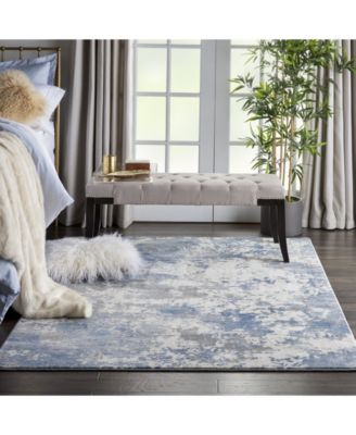 Nourison Home Rustic Textures Rus08 Gray Blue Rug In Blue