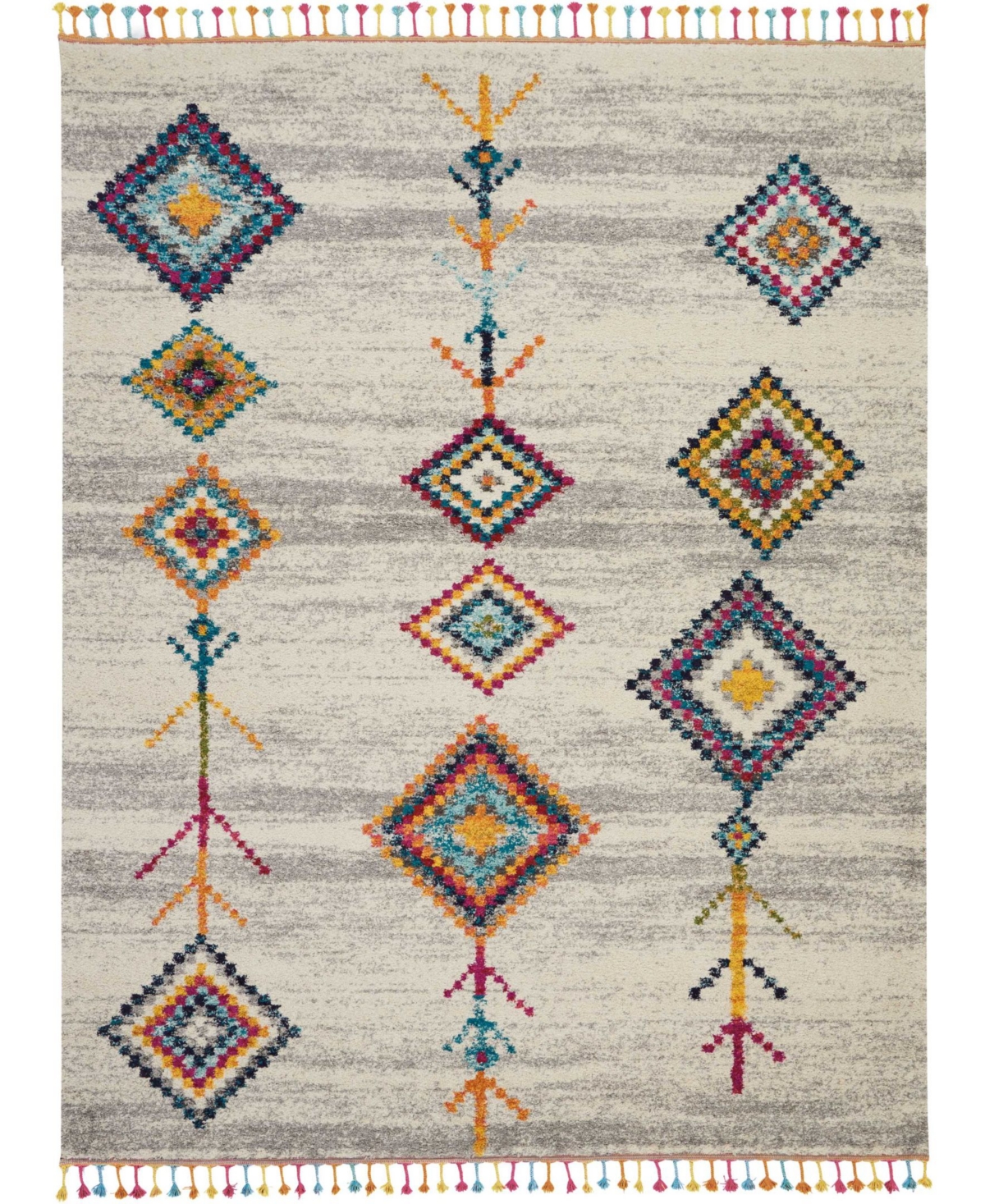 Nourison Home Nomad NMD04 Cream and Gray 8'10in x 12' Area Rug - Cream/Gray