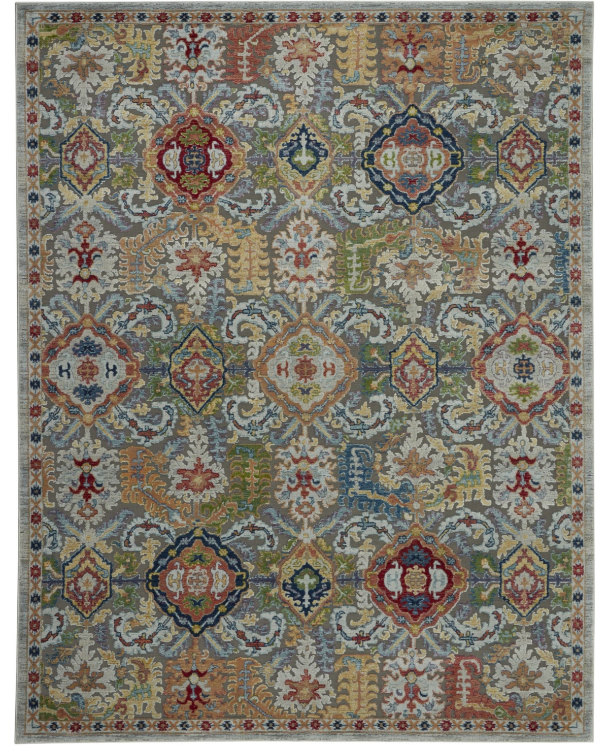 Nourison Home Ankara Global ANR12 Gray and Multi 8'10in x 11'10in Area Rug - Gray/Multi
