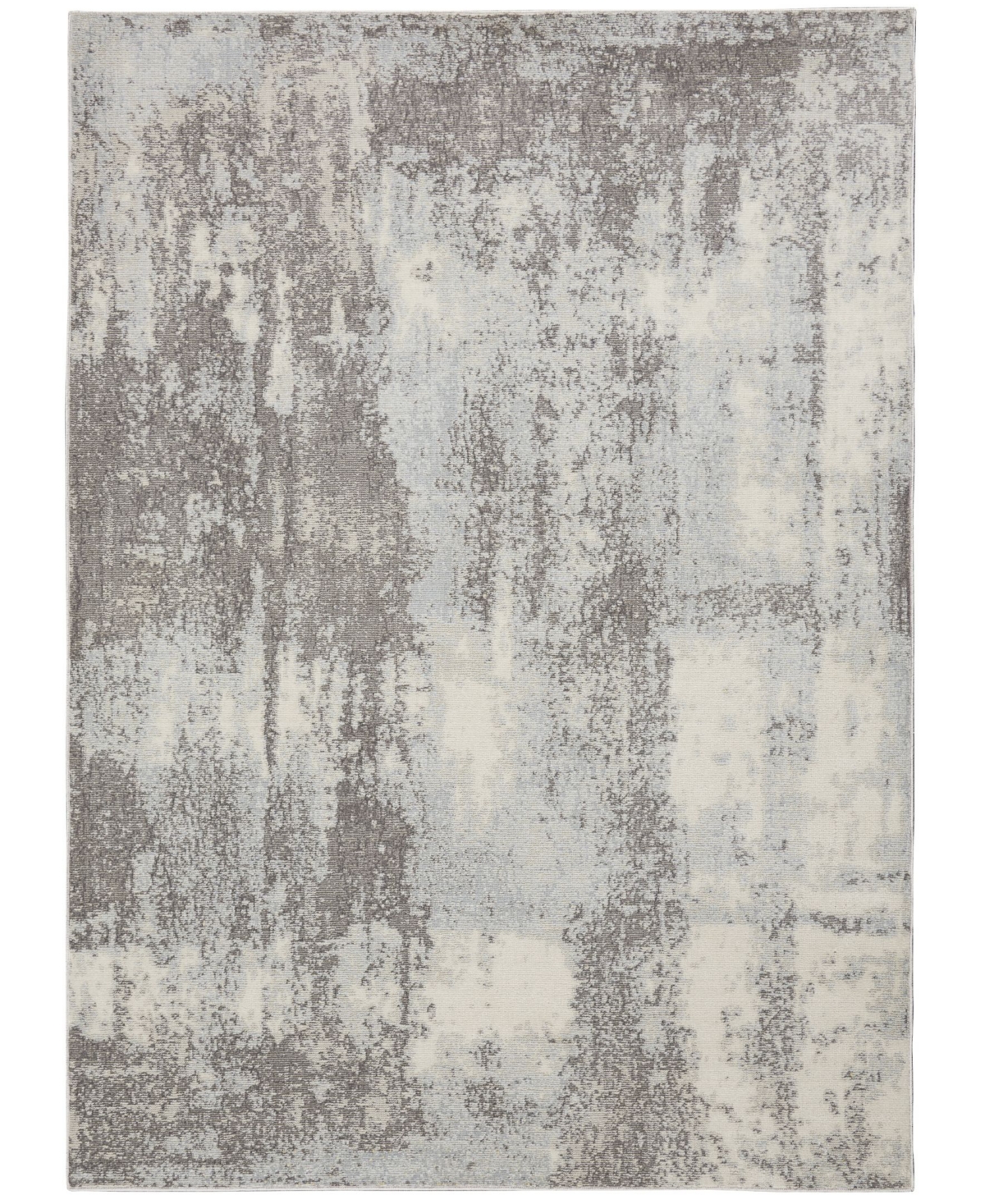 Nourison Home Etchings Etc02 Gray And Mist 4' X 6' Area Rug In Gray,mist