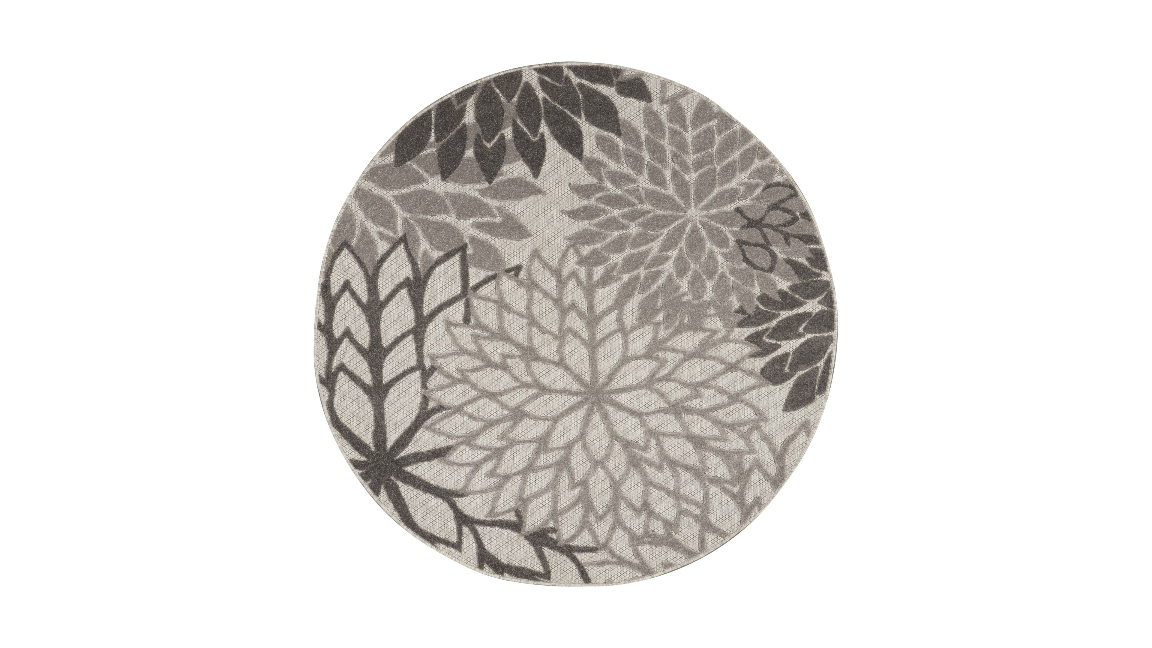 Nourison Home Aloha ALH05 Silver 4' Round Rug