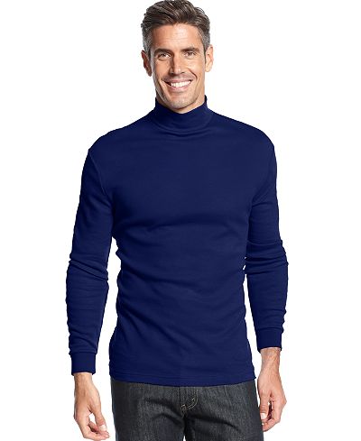 John Ashford Big and Tall Long-Sleeve Mock Neck Solid Interlock Shirt