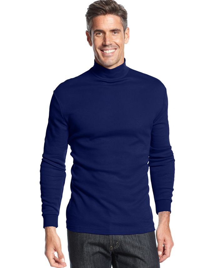 John Ashford Long-Sleeve Mock Neck Solid Interlock Shirt - Macy's