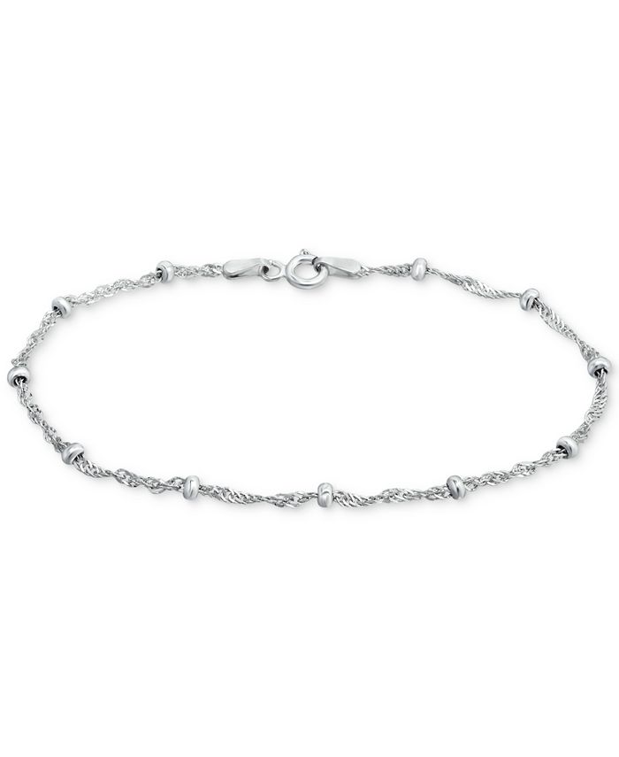 Giani Bernini - Sterling Silver Bracelet, 7-1/4" Singapore Small Beaded Chain