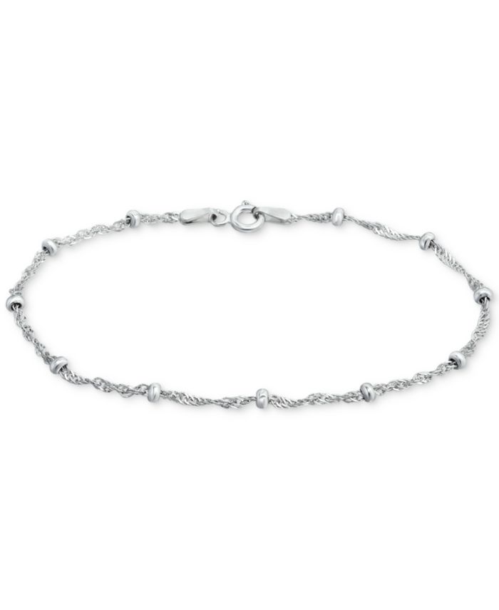 Giani Bernini Sterling Silver Bracelet, 7-1/4" Singapore Small Beaded