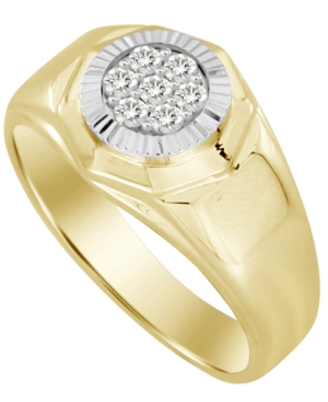 image of Men-s Diamond (1/4 c t. t.w.) Ring in 10K Yellow and White Gol